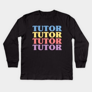 literacy tutor women thank you reading tutor appreciation Kids Long Sleeve T-Shirt